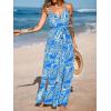 imageCUPSHE Womens Jumpsuits Floral Tropical Wide Leg Jumpsuit Sleeveless Overall V Neck Outfit CasualBlue