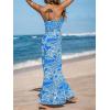 imageCUPSHE Womens Jumpsuits Floral Tropical Wide Leg Jumpsuit Sleeveless Overall V Neck Outfit CasualBlue