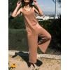 imageCUPSHE Womens Jumpsuits Scoop Neck Patch Pockets Loose Fit Overall Sleeveless Wide Leg Outfit Casual
