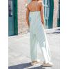 imageCUPSHE Womens Jumpsuits Striped Surplice Wide Leg Overall Sleeveless Outfit Casual