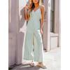 imageCUPSHE Womens Jumpsuits Striped Surplice Wide Leg Overall Sleeveless Outfit Casual