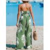 imageCUPSHE Womens Jumpsuits V Neck Tropical Wide Leg Overall Sleeveless Waist Tie Outfit Casual Beach