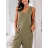 imageCUPSHE Womens Jumpsuits Waffle Knit Patch Pocket Overall Sleeveless Outfit Casual