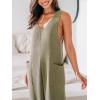 imageCUPSHE Womens Jumpsuits Waffle Knit Patch Pocket Overall Sleeveless Outfit Casual