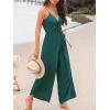 imageCUPSHE Womens Loose Overalls Jumpsuits Sleeveless V Neck Wide Leg Long Pant Rompers With Pockets Beach Vacation Outfits