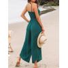 imageCUPSHE Womens Loose Overalls Jumpsuits Sleeveless V Neck Wide Leg Long Pant Rompers With Pockets Beach Vacation Outfits