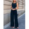 imageCUPSHE Womens Romper Sleeveless Crew Neck Waist Cutout Wide Leg Maxi Jumpsuit Outfit Casual DressyNavy