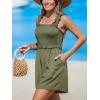 imageCUPSHE Womens Romper Square Neck Ruffled Jumpsuits Smocked Bodice Overall Sleeveless Outfit Casual