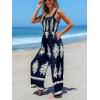imageCUPSHE Womens Romper Square Neck Sleeveless Jumpsuit Straight leg Outfit Casual DressyNavy Floral