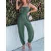 imageCUPSHE Womens Sleeveless Jumpsuit Summer Drawstring Tied Pockets Wide Leg One Piece Romper Casual Outfit Beach VacationOlive