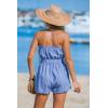 imageCUPSHE Womens Strapless Short Rompers One Piece HighWaist Jumpsuit Blue and White StripesBlue