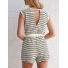 imageCUPSHE Womens Stripes Romper Cap Sleeve Wide Leg Jumpsuit Casual Overall OutfitWhite