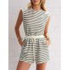 imageCUPSHE Womens Stripes Romper Cap Sleeve Wide Leg Jumpsuit Casual Overall OutfitWhite