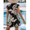 imageCUPSHE Womens Summer Casual Ruffle Sleeveless Romper V Neck Wide Leg Overalls Shorts Jumpsuit 2025 Beach Vacation OutfitsFloral Black