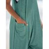 imageCUPSHE Womens Summer Jumpsuit Sleeveless Casual Loose Fit Knit Scoop Neck Wide Leg Pockets Long Romper One Piece VacationGreen