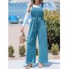 imageCUPSHE Womens Summer One Piece Jumpsuits Sleeveless Button Wide Leg Overalls Loose Rompers with Pockets Vacation OutfitsBlue