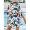 imageCUPSHE Womens Summer Wide Leg Rompers V Neck Short Sleeve Overall Jumpsuit Beach Vacation OutfitFloral Green
