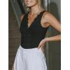 imageCUPSHE Womens V Neck Basic Sleeveless T Shirt Bodysuit Tops Knit Lace Scalloped Jumpsuit