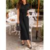 imageCUPSHE Womens summer Jumpsuits Collar Short Sleeve Button Up Jumpsuit Elastic Waist Wide Leg with PocketsBlack