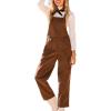 imageCUPSHE Womens Fall Winter Loose Fit Wide Leg Overalls Jumpsuit Romper Casual Baggy Pants Pockets Trendy OutfitBrown