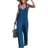 imageCUPSHE Womens Jumpsuits Plunging Sleeveless Wide Leg Overall Deep V Neck Outfit Casual Dressy