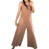 imageCUPSHE Womens Jumpsuits Scoop Neck Patch Pockets Loose Fit Overall Sleeveless Wide Leg Outfit Casual
