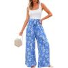 imageCUPSHE Womens Romper Square Neck Sleeveless Belted Pocket Wide leg Maxi Outfit Casual DressyBlue Floral