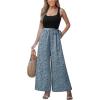 imageCUPSHE Womens Romper Square Neck Sleeveless Belted Pocket Wide leg Maxi Outfit Casual DressyBlueblack