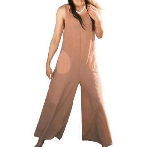 imageCUPSHE Womens Jumpsuits Scoop Neck Patch Pockets Loose Fit Overall Sleeveless Wide Leg Outfit Casual