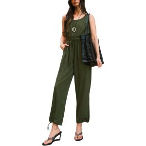 imageCUPSHE Womens Jumpsuits Scoop Neck Waist Tie Overall Sleeveless Wide Leg Loose Fit Outfit Dressy Casual