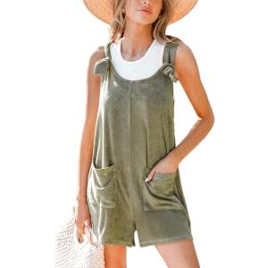 imageCUPSHE Womens Overall Sleeveless Adjustable Tie Knot Casual Jumpsuits Shortalls With Pocket