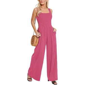 imageCUPSHE Womens Romper Square Neck Sleeveless Jumpsuit Straight leg Outfit Casual DressyHotpink