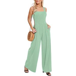 imageCUPSHE Womens Romper Square Neck Sleeveless Jumpsuit Straight leg Outfit Casual DressyMint