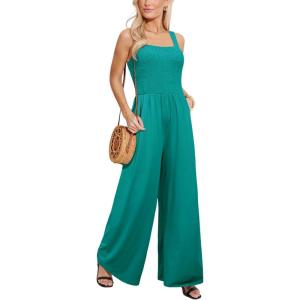imageCUPSHE Womens Romper Square Neck Sleeveless Jumpsuit Straight leg Outfit Casual DressyTeal