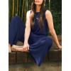 imageCUPSHE Womens Jumpsuits Crewneck Loose Fit Overall Sleeveless Wide Leg Outfit Dressy Casual