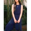 imageCUPSHE Womens Jumpsuits Crewneck Loose Fit Overall Sleeveless Wide Leg Outfit Dressy Casual