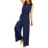 imageCUPSHE Womens Jumpsuits Crewneck Loose Fit Overall Sleeveless Wide Leg Outfit Dressy Casual
