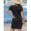 imageCUPSHE Summer Dresses for Women Short Sleeve Twisted Casual T Shirt Dress Beach Swimsuit CoverupBlack