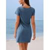 imageCUPSHE Summer Dresses for Women Short Sleeve Twisted Casual T Shirt Dress Beach Swimsuit CoverupBlue