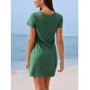 imageCUPSHE Summer Dresses for Women Short Sleeve Twisted Casual T Shirt Dress Beach Swimsuit CoverupGreen