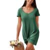 imageCUPSHE Summer Dresses for Women Short Sleeve Twisted Casual T Shirt Dress Beach Swimsuit CoverupGreen