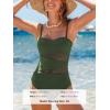 imageCUPSHE Womens One Piece Swimsuit Sweetheart Neck Molded Cups Push Up Mesh Bathing Suit Cutout Back Hook SwimwearDeep Green