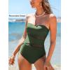imageCUPSHE Womens One Piece Swimsuit Sweetheart Neck Molded Cups Push Up Mesh Bathing Suit Cutout Back Hook SwimwearDeep Green