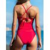 imageCUPSHE Womens Tankini Sets Ruffle Sweetheart Neck Two Piece Bathing Suits Adjustable Self Tie Ruched SwimwearRed