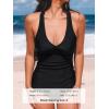 imageCUPSHE Womens Tankini Sets Two Piece Swimsuit Racerback Bathing Suits Top Cutout Flowy Mid Rise BottomBlack