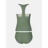 imageCUPSHE Womens Tankini Sets Two Piece Swimsuit Racerback Bathing Suits Top Cutout Flowy Mid Rise BottomOlive Green
