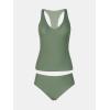 imageCUPSHE Womens Tankini Sets Two Piece Swimsuit Racerback Bathing Suits Top Cutout Flowy Mid Rise BottomOlive Green