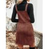 imageCUPSHE Faux Suede Mini Fall Dresses for Women Square Neck Pull Ring Zipper Front Pockets Wide Straps Casual Autumn DressBrown