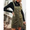 imageCUPSHE Faux Suede Mini Fall Dresses for Women Square Neck Pull Ring Zipper Front Pockets Wide Straps Casual Autumn DressDark Green