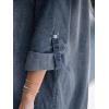 imageCUPSHE Women Fall Denim Shirt Dresses Cotton Long Sleeve V Neck Distressed Roll Tab Jean Mini DressDark Blue